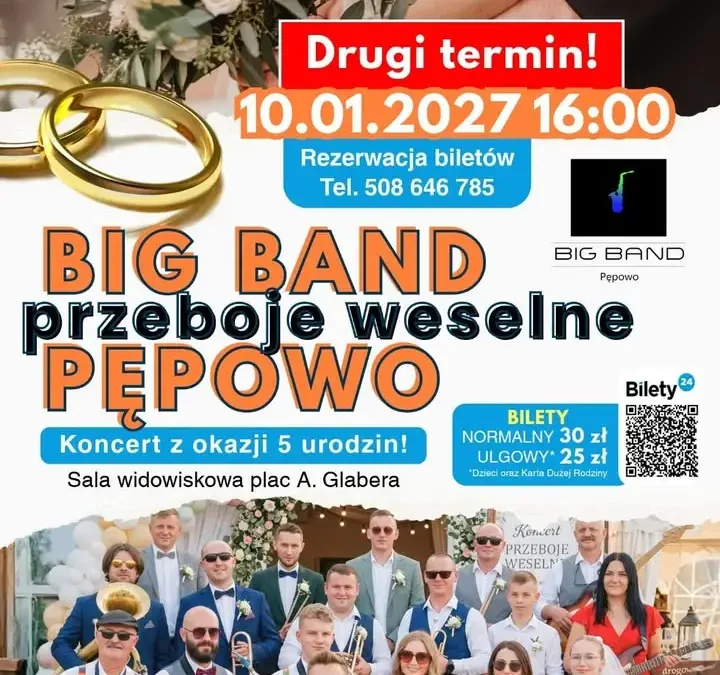 Kobylin: dodatkowy koncert Big Bandu po wyprzedaniu pierwszego terminu