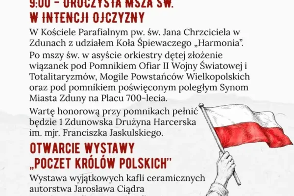 Zduny świętują 108. rocznicę odzyskania niepodległości – msza, pomniki i wystawa kafli