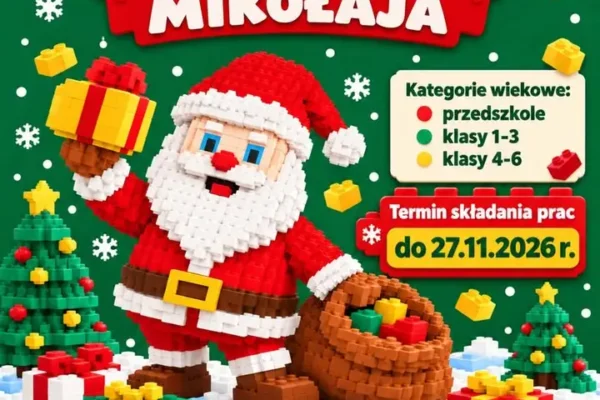 Świąteczny konkurs „Zbuduj z klocków Pracownię Świętego Mikołaja” w Kobylinie