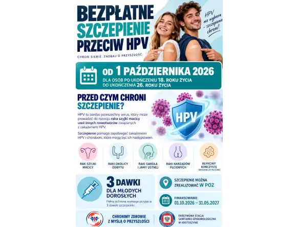Bezpłatne szczepienia przeciw HPV w powiecie krotoszyńskim – start 1 października