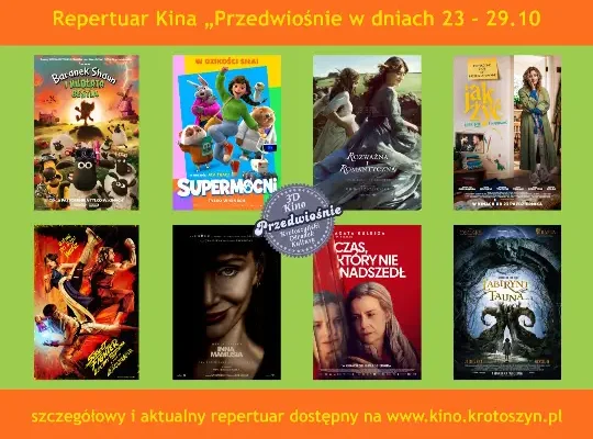 Kino Przedwiośnie w Krotoszynie: repertuar 23–29 października