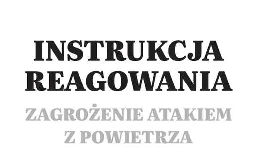 MSWiA publikuje instrukcję reagowania na zagrożenia z powietrza